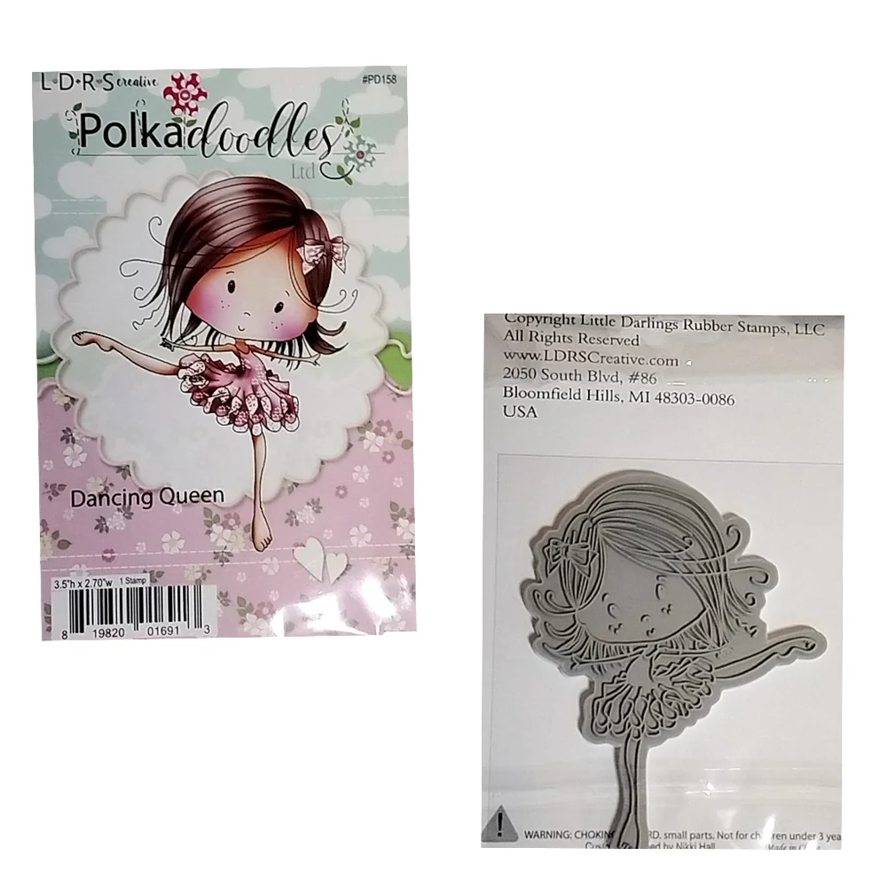L•D•S•R Polkadoodles Rubber Stamps 3-Pc Collection Set NWT.